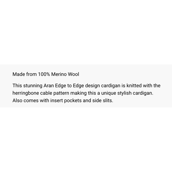 Aran Crafts Cardigan Sweater Women Ireland Merino Wool Neutral LONG Edge to Edge - Picture 16 of 16